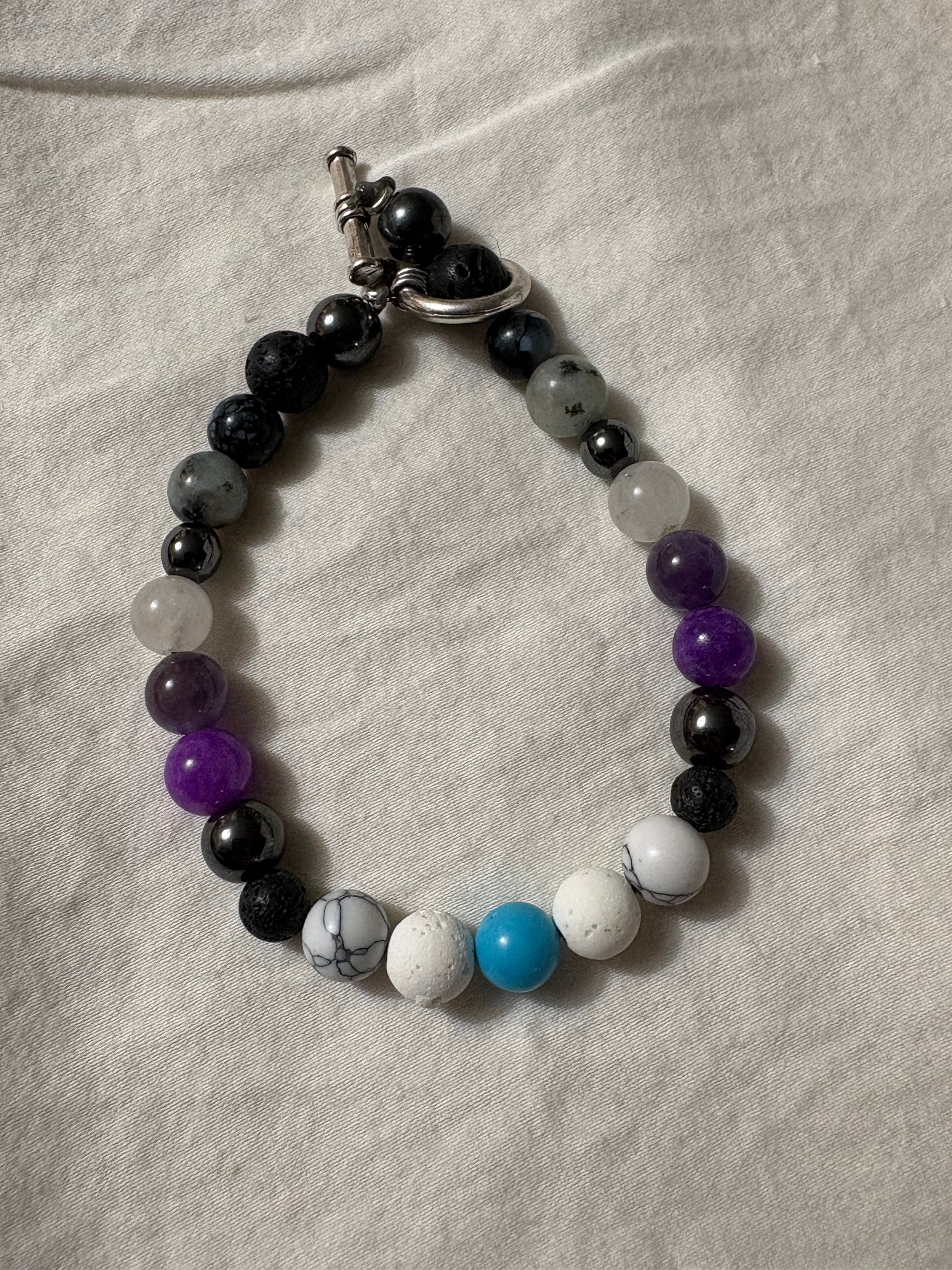 Celestial Drift handmade galaxy-inspired beaded bracelet